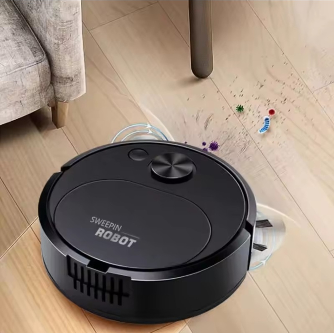 Smart Wireless Robot Vacuum and Mop Combo, 1500Pa High Suction USB Charging Sweeping Machine for Hardwood Floors, Carpets & Pet Hair